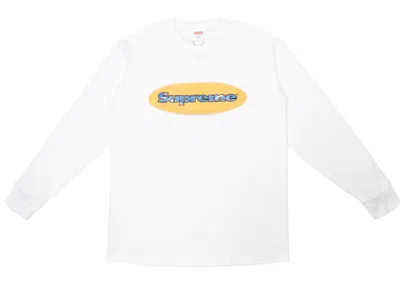 Pre-owned Supreme Ripple Long Sleeve Tee Shirt In White