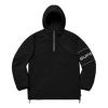 Supreme Ripstop Hooded Pullover Half Zipper Waterproof Interchange Jacket Black