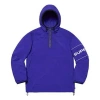 Supreme Ripstop Hooded Pullover Half Zipper Waterproof Interchange Jacket Blue