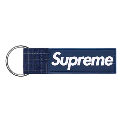 Supreme Ripstop Keychain Ss24 'navy' In Blue
