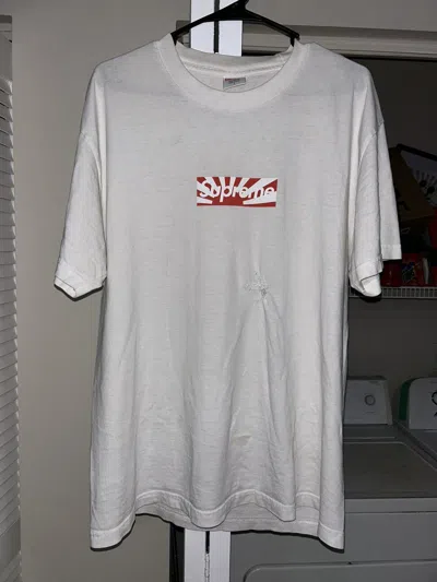 Pre-owned Supreme Rising Sun Box Logo Tee Shirt 2011 Release In White