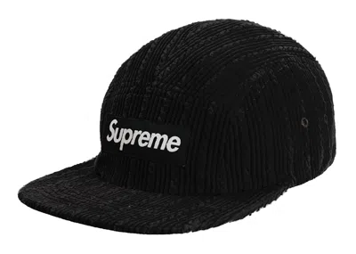 Pre-owned Supreme Rope Corduroy Camp Cap In Black