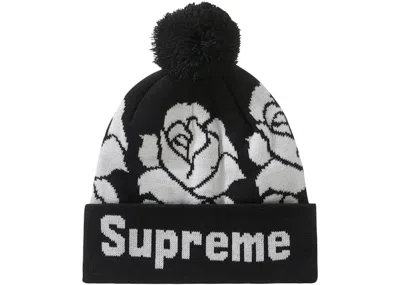 Pre-owned Supreme Rose Beanie In Black