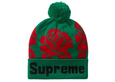 Pre-owned Supreme Rose Beanie In Green