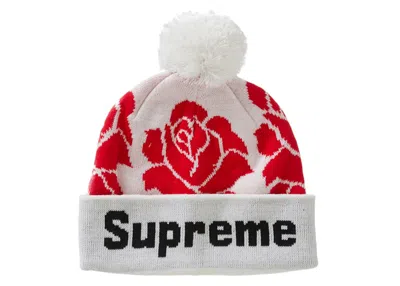 Pre-owned Supreme Rose Beanie In White