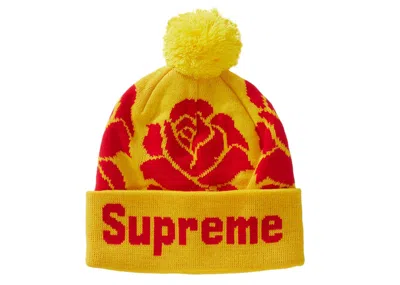 Pre-owned Supreme Rose Beanie In Yellow