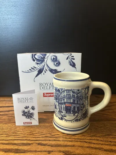 Pre-owned Supreme Royal Delft 190 Bowery Beer Mug In Blue