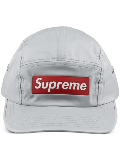 Supreme Logo-patch Baseball Cap In Grey