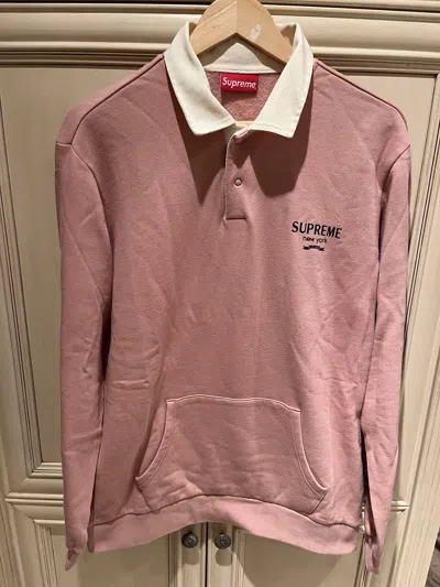 Pre-owned Supreme Rugby Sweatshirt Light Pink Ss/16