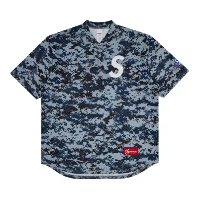 Pre-owned Supreme S Logo Baseball Henley 'digi Camo' | Multi-color | Men's Size L
