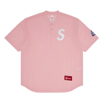 Pre-owned Supreme S Logo Baseball Henley 'pink' | Men's Size L