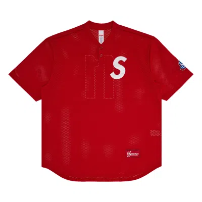 Pre-owned Supreme S Logo Baseball Henley 'red' | Men's Size S