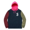Supreme S Logo Colorblocked Hooded Sweatshirt 'multi-color' In Blue