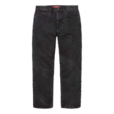 Supreme S Logo Loose Fit Jeans 'black'