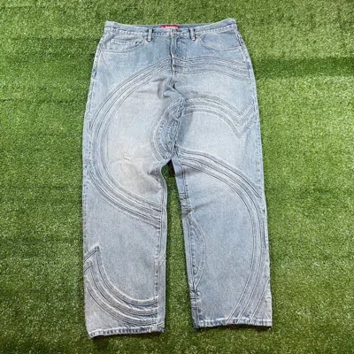 Pre-owned Supreme S Logo Loose Fit Jeans In Blue