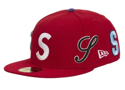 Pre-owned Supreme S Logo New Era 59fifty Fitted Hat In Red