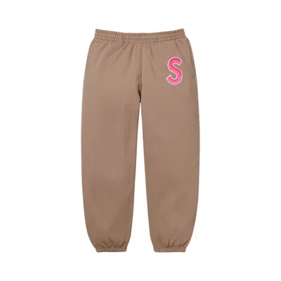 Pre-owned Supreme S Logo Sweatpant 'dusty Brown' | Men's Size L