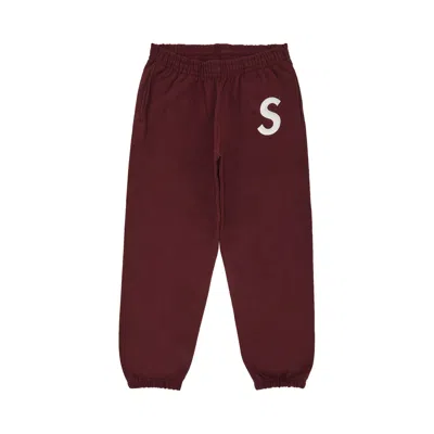 Pre-owned Supreme S Logo Sweatpant 'maroon' In Red