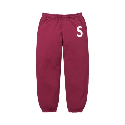 Pre-owned Supreme S Logo Sweatpant 'raspberry' | Red | Men's Size M