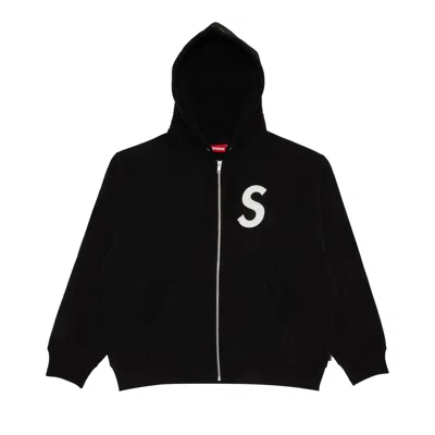 Pre-owned Supreme S Logo Zip Up Hooded Sweatshirt 'black'