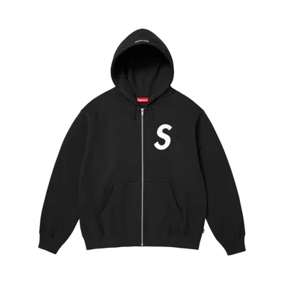 Pre-owned Supreme S Logo Zip Up Hooded Sweatshirt 'black' | Men's Size L