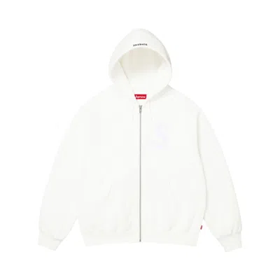Pre-owned Supreme S Logo Zip Up Hooded Sweatshirt 'white' | Men's Size M
