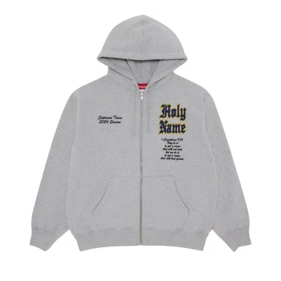 Pre-owned Supreme Salvation Zip Up Hooded Sweatshirt 'heather Grey'