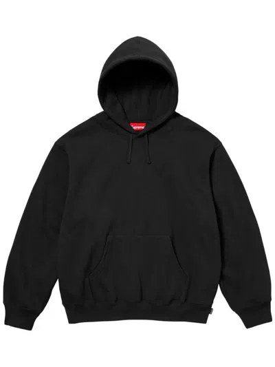 Supreme Satin-appliqué "black" Hoodie In Schwarz