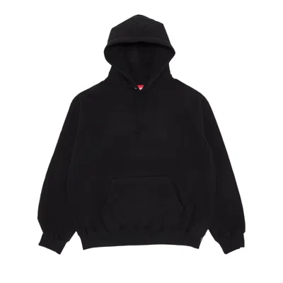 Pre-owned Supreme Satin Appliqué Hooded Sweatshirt 'black'