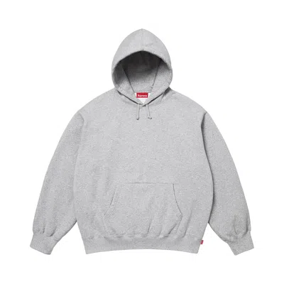 Pre-owned Supreme Satin Appliqué Hooded Sweatshirt 'heather Grey' | Men's Size L In Gray