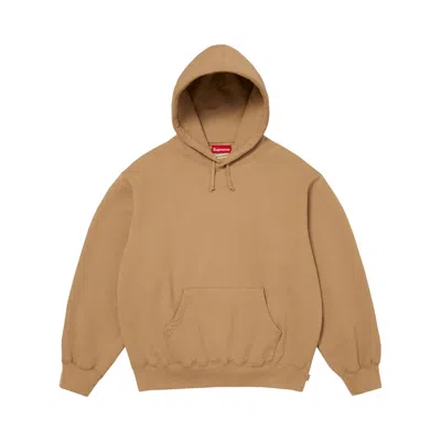 Pre-owned Supreme Satin Appliqué Hooded Sweatshirt 'light Tan' | Men's Size S In Brown