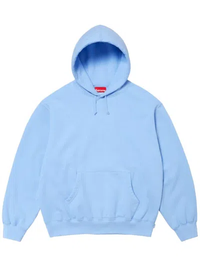 Supreme Satin-appliqué "light Blue" Hoodie In Blau