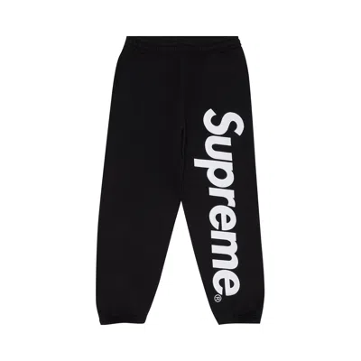 Pre-owned Supreme Satin Appliqué Sweatpant 'black'