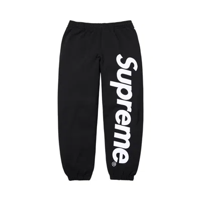Pre-owned Supreme Satin Appliqué Sweatpant 'black' | Men's Size L
