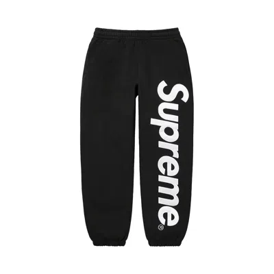 Pre-owned Supreme Satin Appliqué Sweatpant 'black/white' | Men's Size S