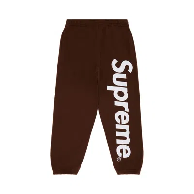 Pre-owned Supreme Satin Appliqué Sweatpant 'brown'