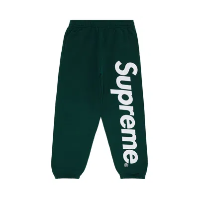 Pre-owned Supreme Satin Appliqué Sweatpant 'dark Green'