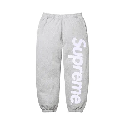 Pre-owned Supreme Satin Appliqué Sweatpant 'heather Grey' | Men's Size M In Gray
