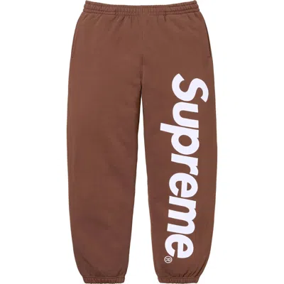Pre-owned Supreme Satin Applique Sweatpants Fw24 6colors Size S-xxl In Brown