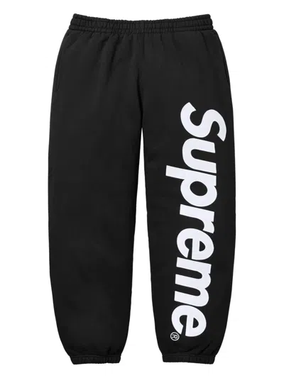 Supreme Satin-appliqué Track Pants In Black