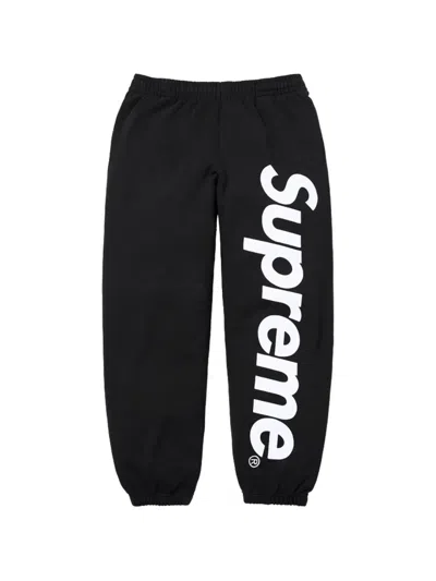 Supreme Satin-appliqué Track Pants In Black