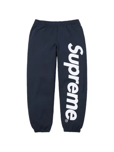 Supreme Satin-appliqué Track Pants In Blue