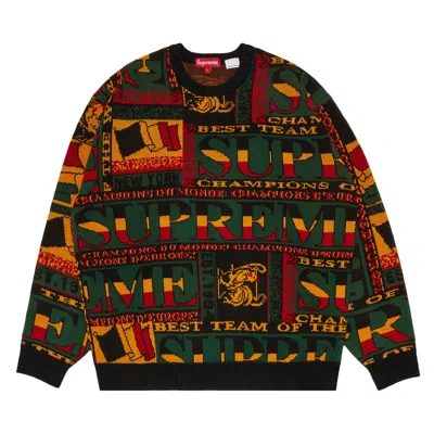 Pre-owned Supreme Scarf Sweater 'black'