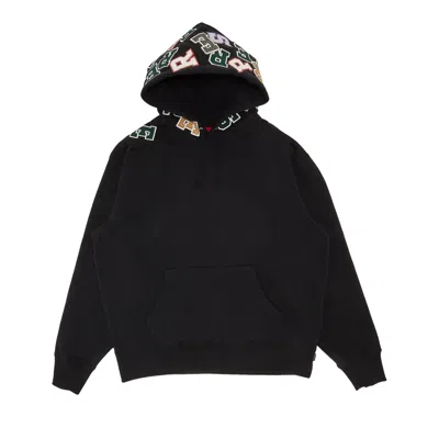 Pre-owned Supreme Scattered Appliqué Hooded Sweatshirt 'black'