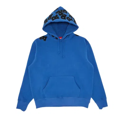 Pre-owned Supreme Scattered Appliqué Hooded Sweatshirt 'washed Royal' | Blue | Men's Size L