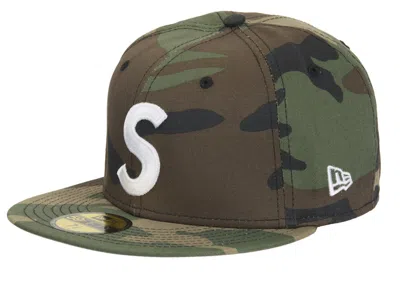 Pre-owned Supreme Screw Ball S Logo New Era 59fifty Fitted Hat In Woodland Camo