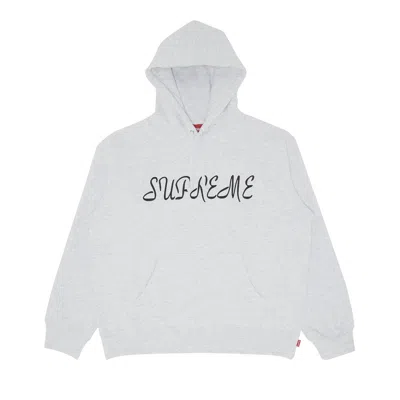 Pre-owned Supreme Script Hooded Sweatshirt 'ash Grey'