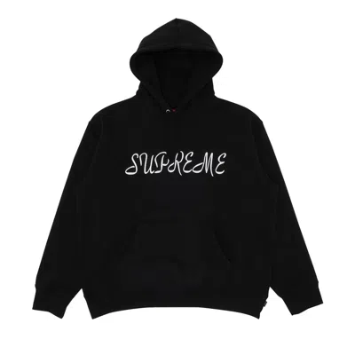 Pre-owned Supreme Script Hooded Sweatshirt 'black'