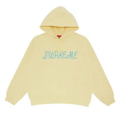 Pre-owned Supreme Script Hooded Sweatshirt 'light Yellow'
