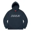 Supreme Script Hooded Sweatshirt 'navy White' In Blue